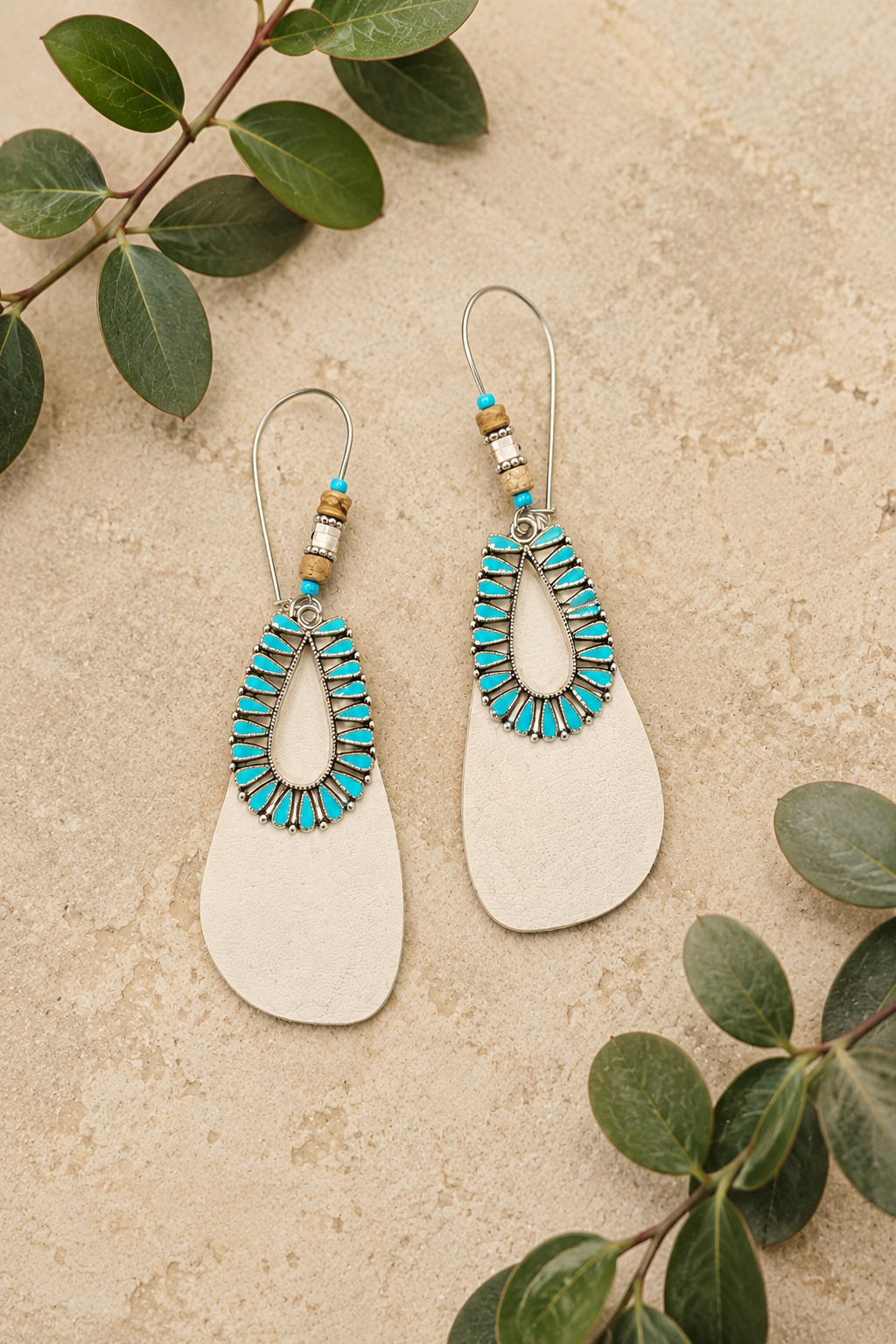 Western Charm Genuine Leather Teardrop Earrings
