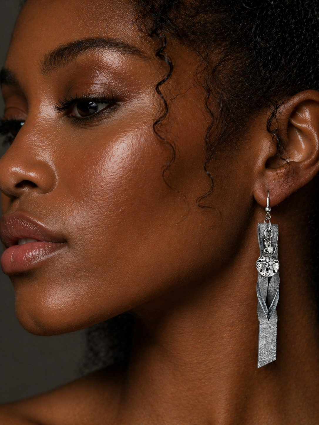Handcrafted Silver Leather Dangle Earrings – Lightweight Statement Jewelry