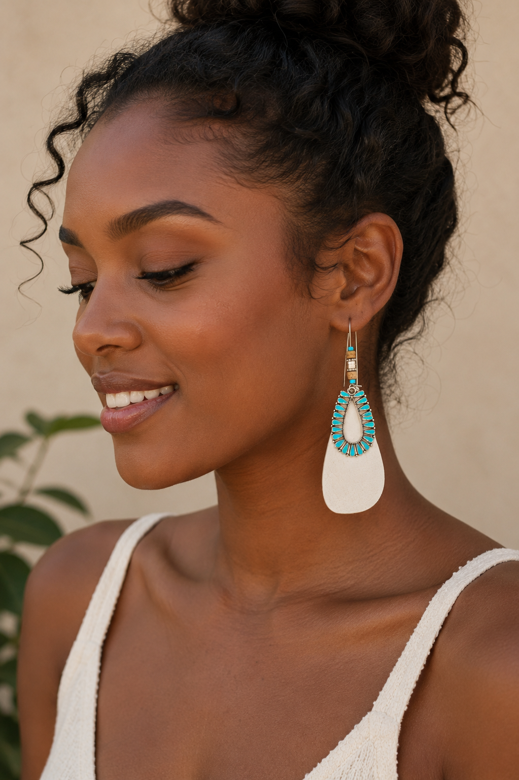 Western Charm Genuine Leather Teardrop Earrings