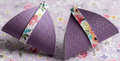 Faux Leather Purple Floral Stripe Earrings