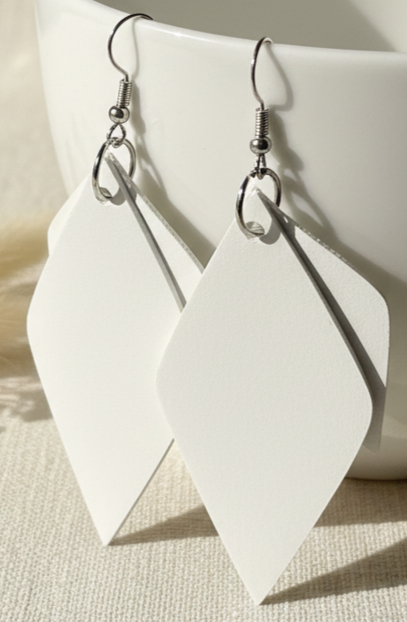 Sunflower Faux Leather Dangle Earrings